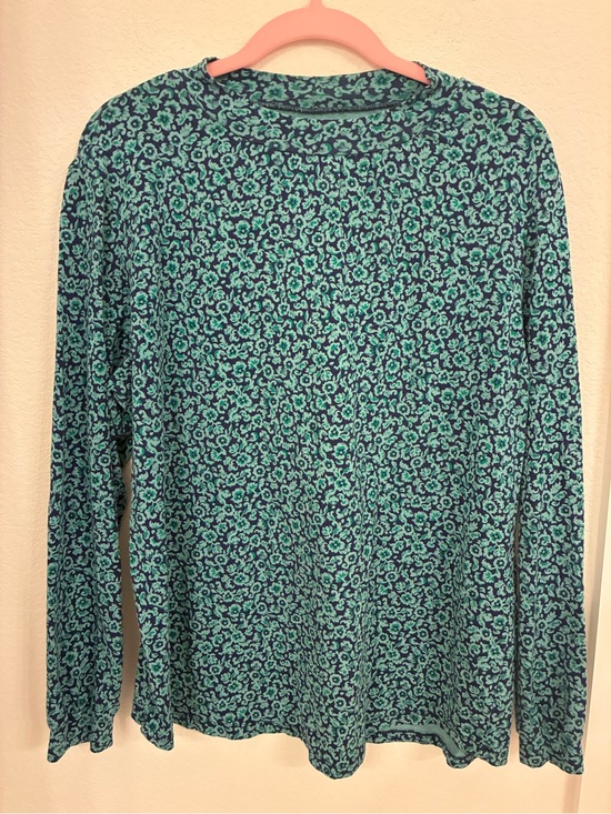 Lands' End Tops - Lands’ End Teal Floral Gathered Mock Neck Top – Women’s Plus 1X NWoT